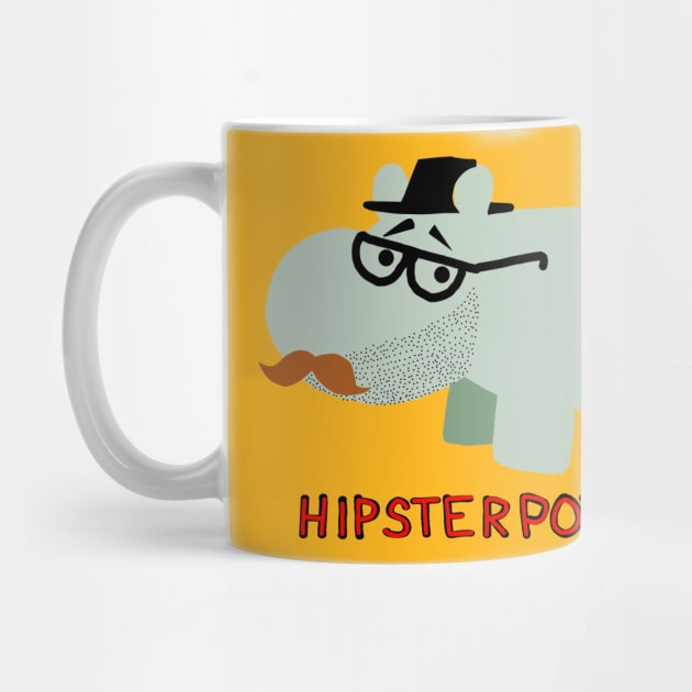 hipster hippo by wolfmanjaq
